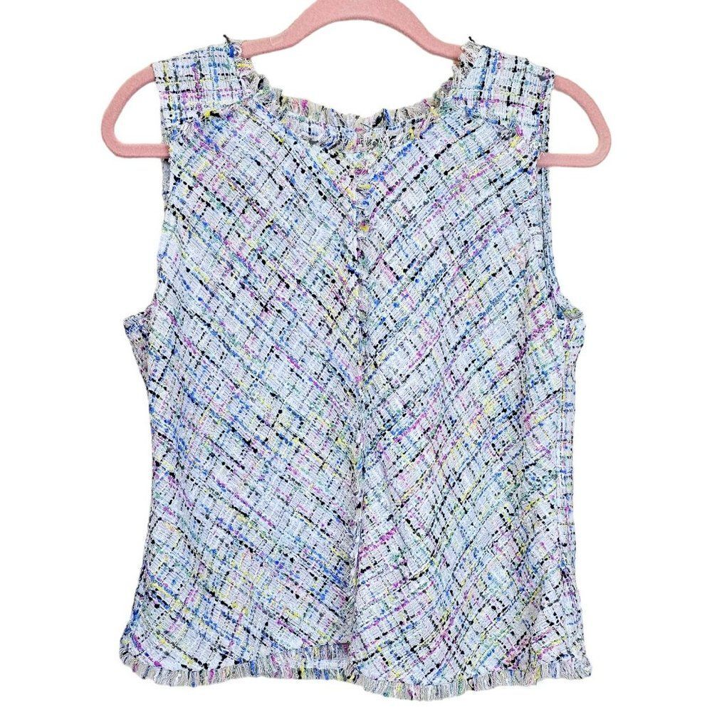 NWT WORTHINGTON Multi-colored Tweed Sleeveless Top Size 12